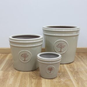Grey Round Ceramic Planter