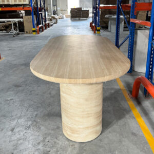 Oval Travertine Dining Table