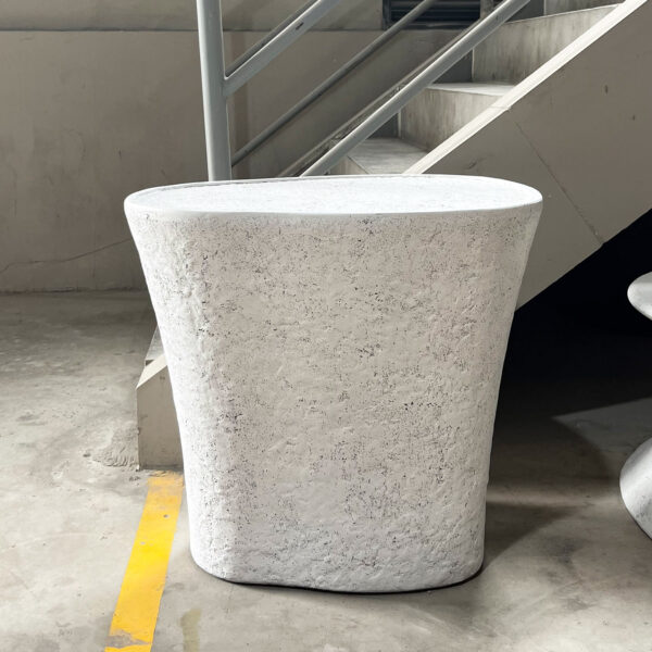 White Stone Shaped Side Table