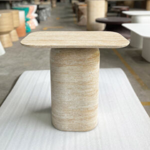 Rectangle Travertine Side Table