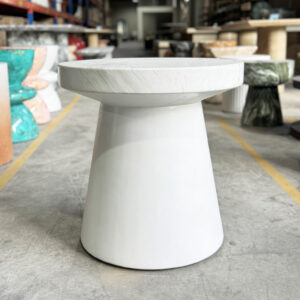 Round Faux Marble Side Table