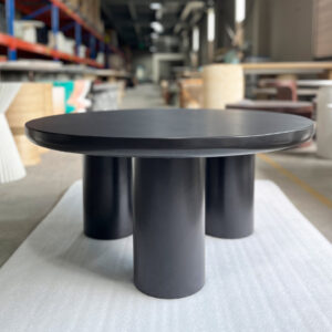 Round Black Concrete Coffee Table