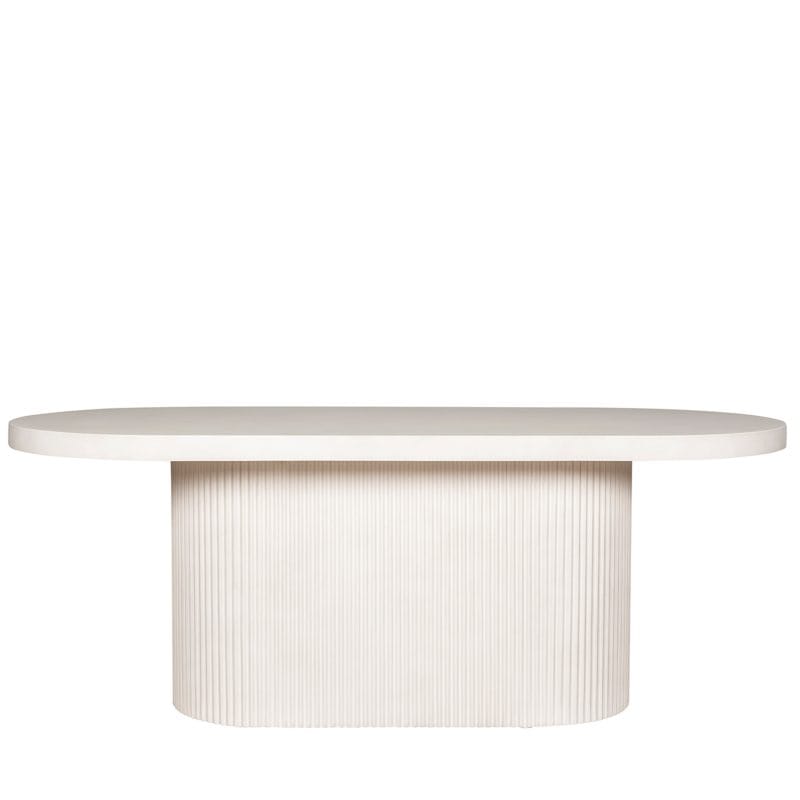 Oval GFRC Dining Table with Fluted Base