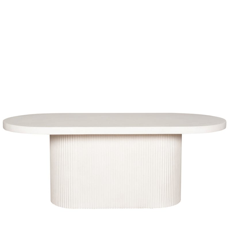 Oval GFRC Dining Table with Fluted Base