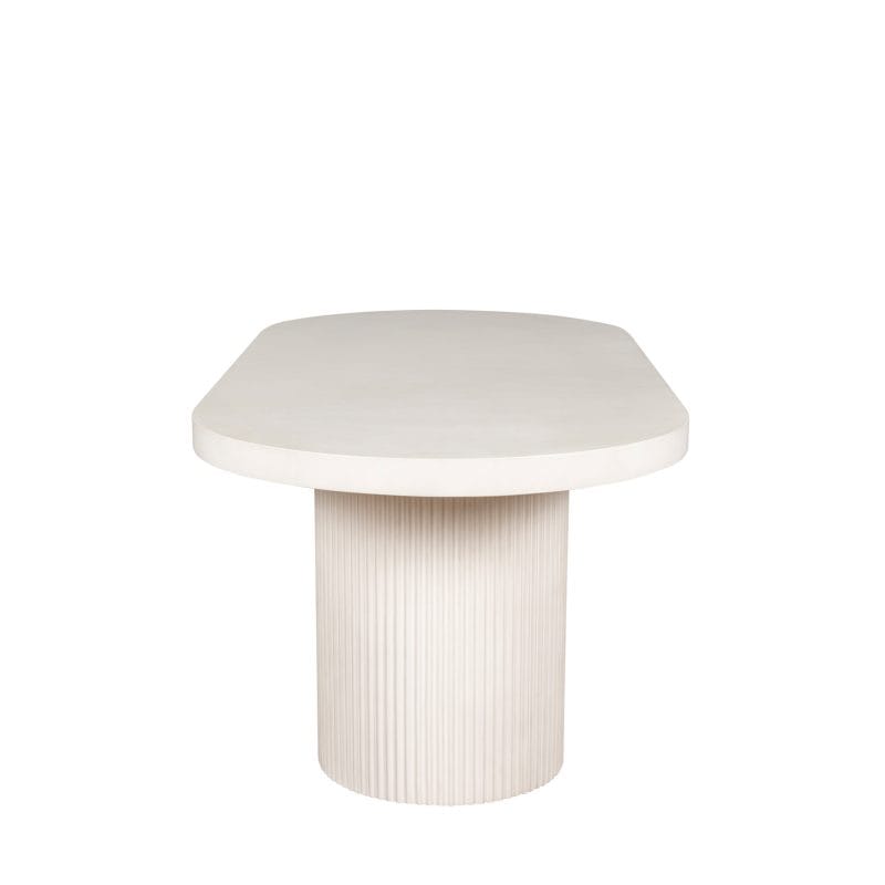 Oval GFRC Dining Table with Fluted Base