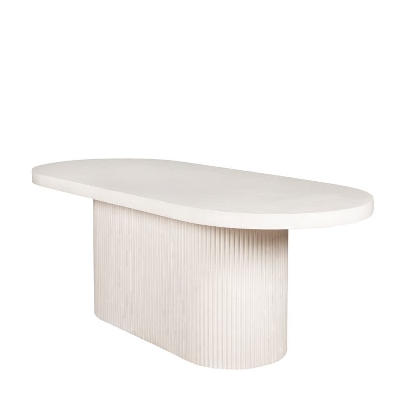 Oval GFRC Dining Table with Fluted Base