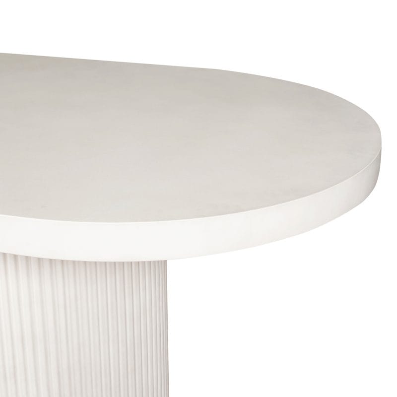 Oval GFRC Dining Table with Fluted Base