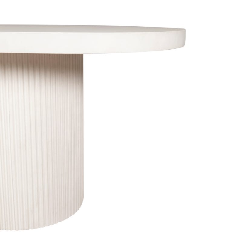 Oval GFRC Dining Table with Fluted Base