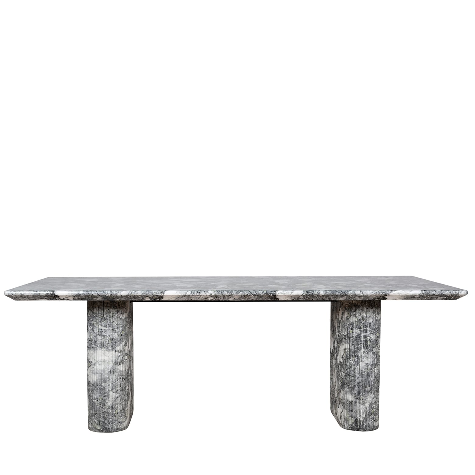 Rectangular GFRC Dining Table with Fluted Pillar Base - Aurora Craft ...