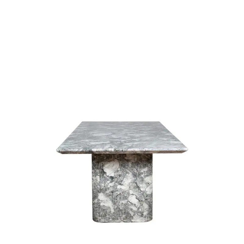 Rectangular GFRC Dining Table with Fluted Pillar Base