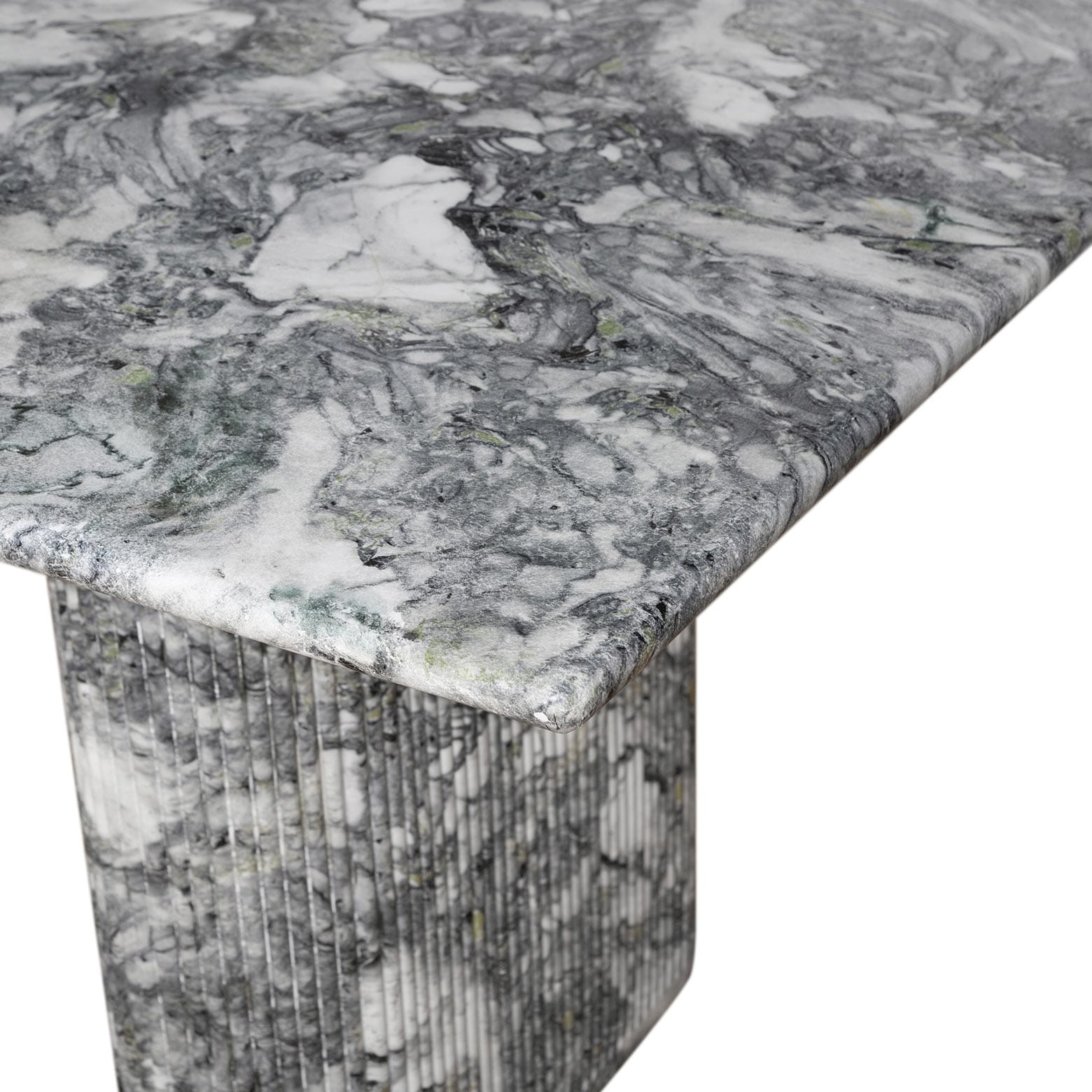 Rectangular GFRC Dining Table with Fluted Pillar Base - Aurora Craft ...