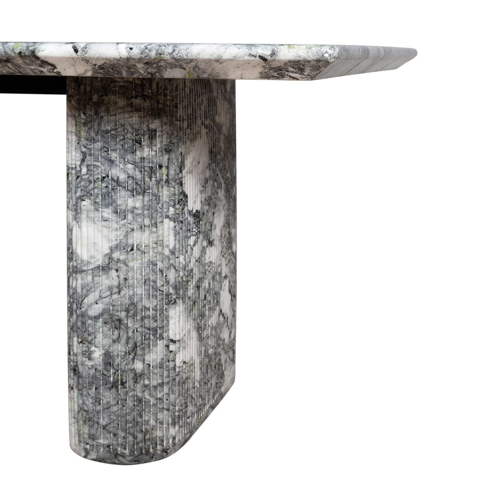 Rectangular GFRC Dining Table with Fluted Pillar Base - Aurora Craft ...