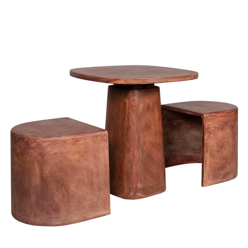 Round GFRC Dining Table with Conical Base