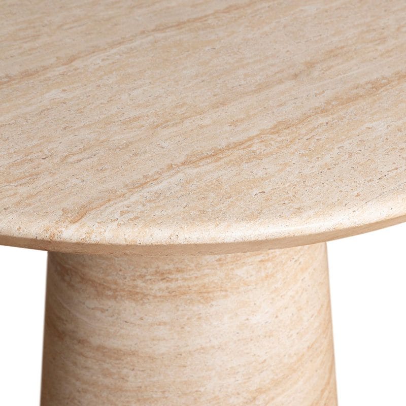 Elliptical GFRC Dining Table with Dual Tapered Pedestal Base