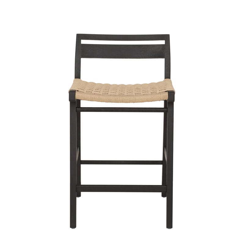 Handwoven Jute Bar Stool with Solid Wood Frame