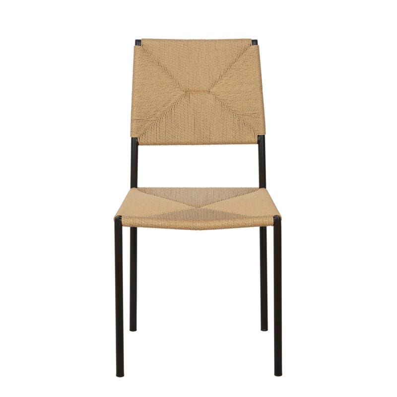 Iron and Jute Dining Chair