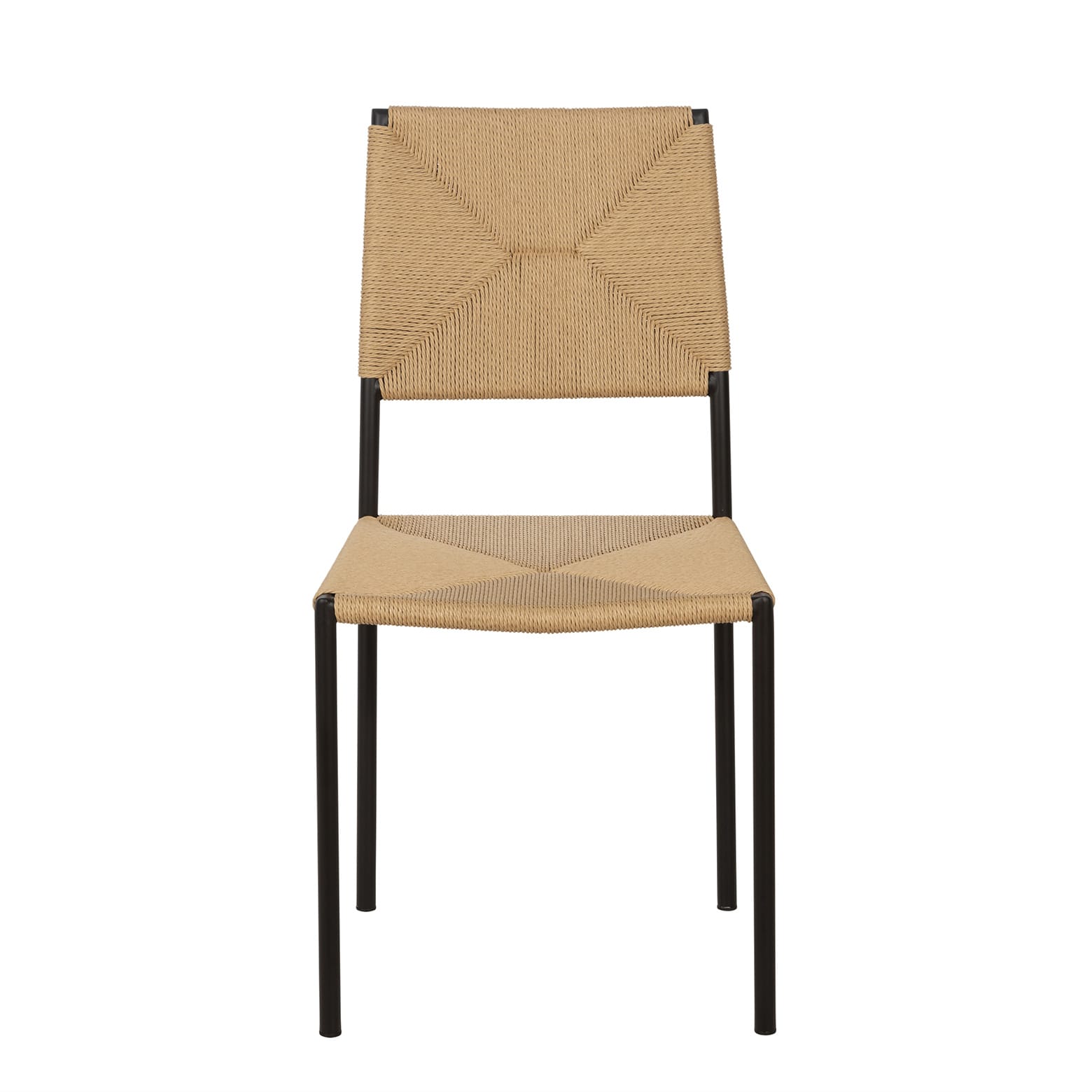 Iron and Jute Dining Chair