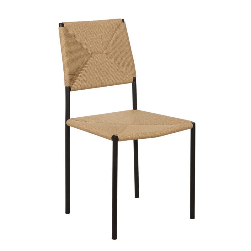 Iron and Jute Dining Chair