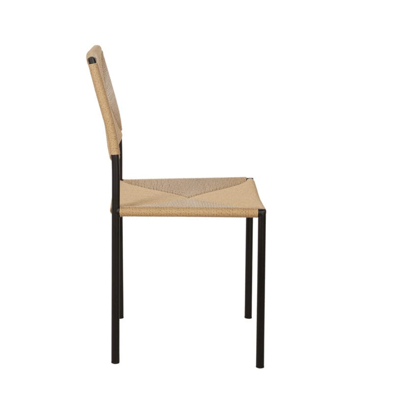 Iron and Jute Dining Chair