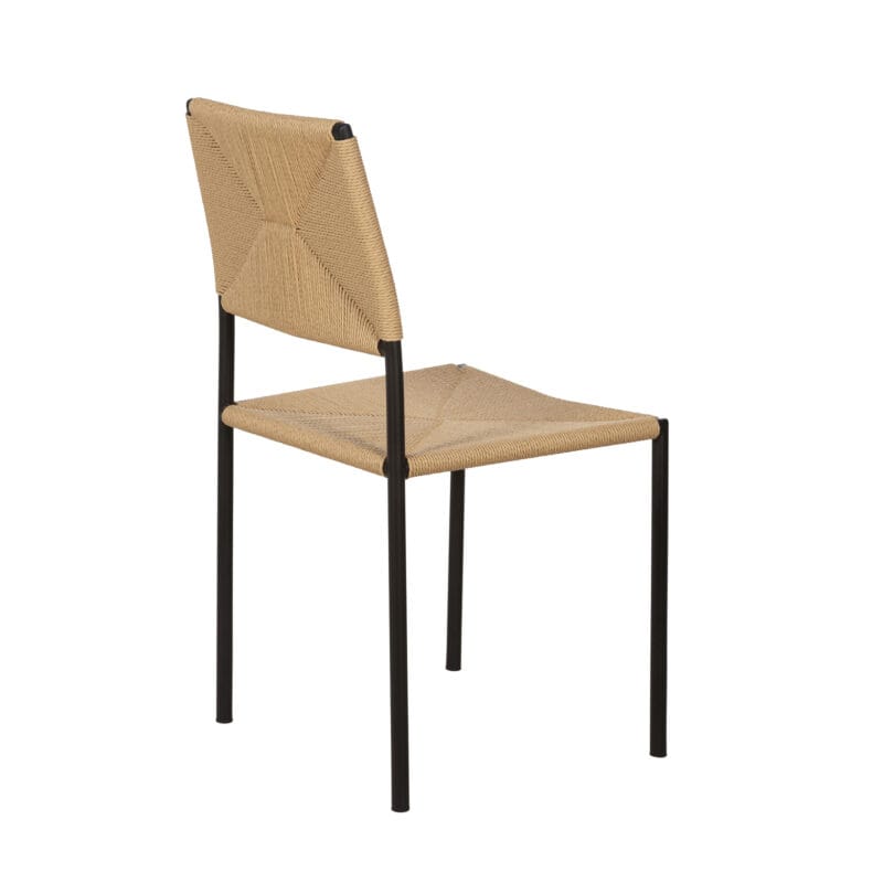 Iron and Jute Dining Chair