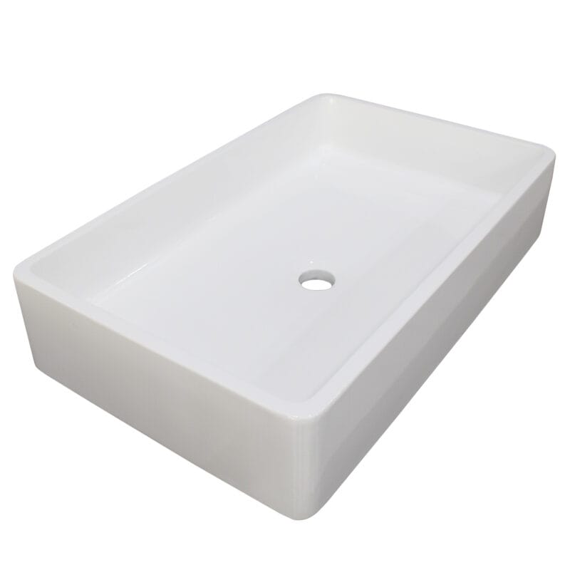 Matt White Lightweight Cement Sink