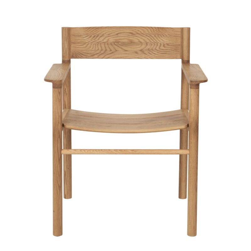 Minimalist Solid Wood Dining Chair with Armrests