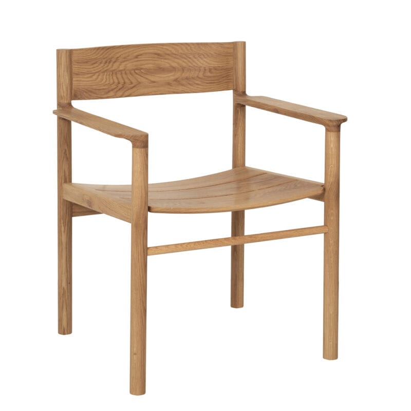 Minimalist Solid Wood Dining Chair with Armrests