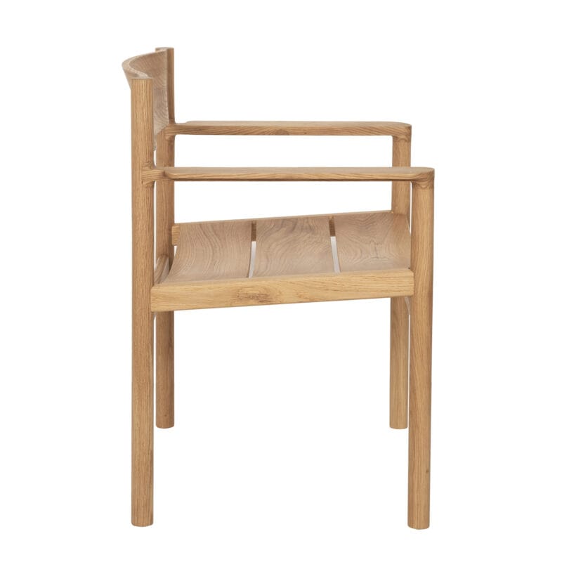 Minimalist Solid Wood Dining Chair with Armrests