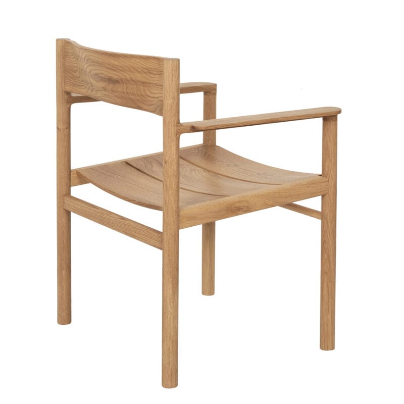 Minimalist Solid Wood Dining Chair with Armrests