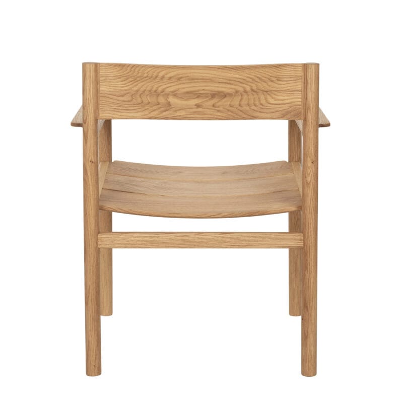 Minimalist Solid Wood Dining Chair with Armrests