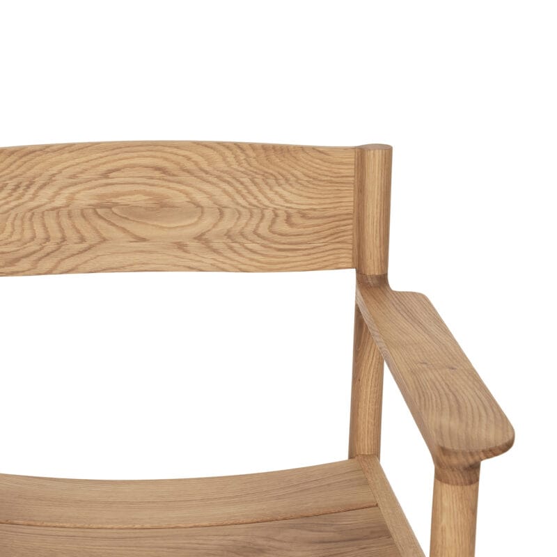 Minimalist Solid Wood Dining Chair with Armrests