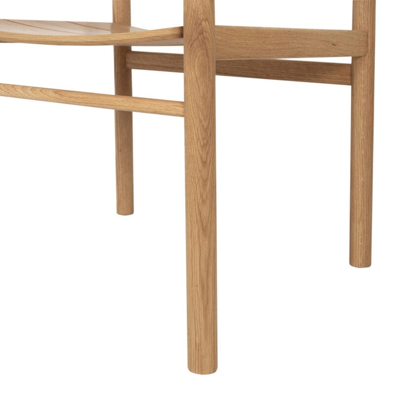 Minimalist Solid Wood Dining Chair with Armrests