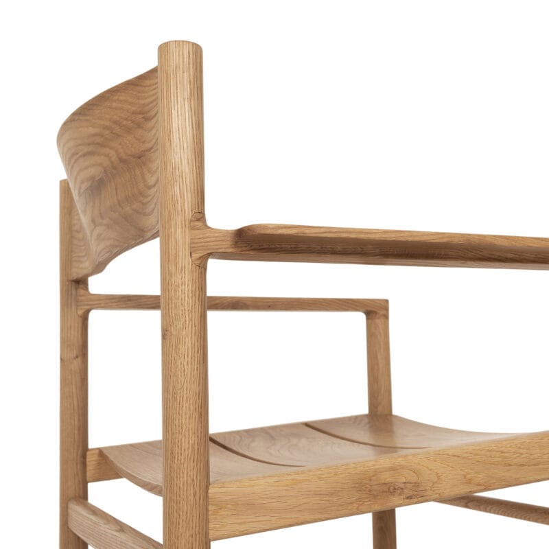 Minimalist Solid Wood Dining Chair with Armrests