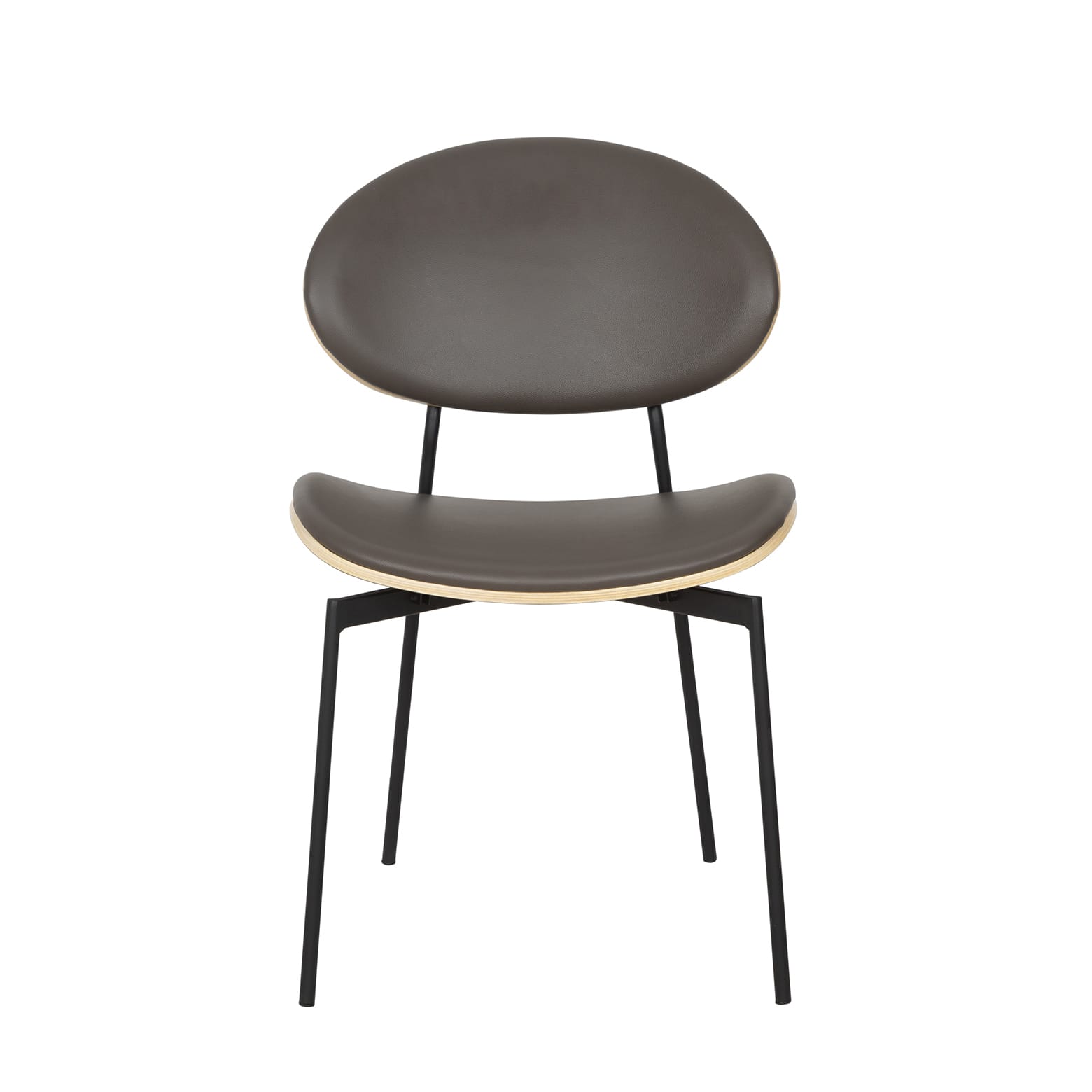 Modern Curved Wood and Cushion Dining Chair