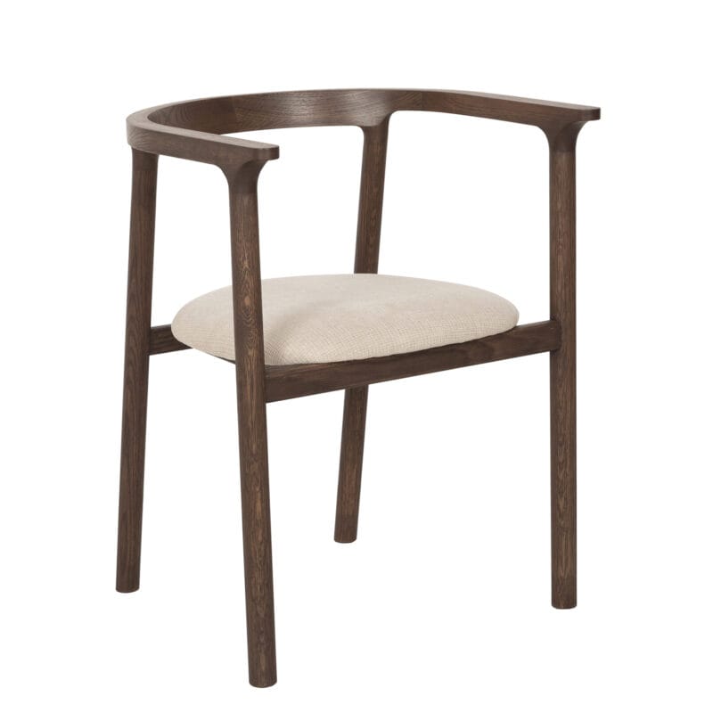 Modern Wood Dining Chair with Armrests