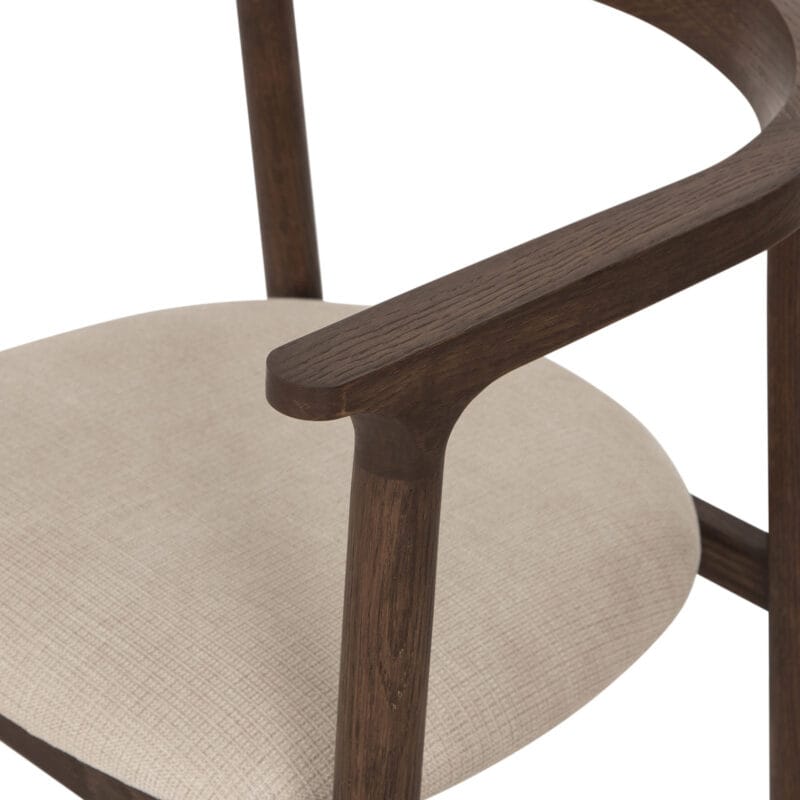 Modern Wood Dining Chair with Armrests