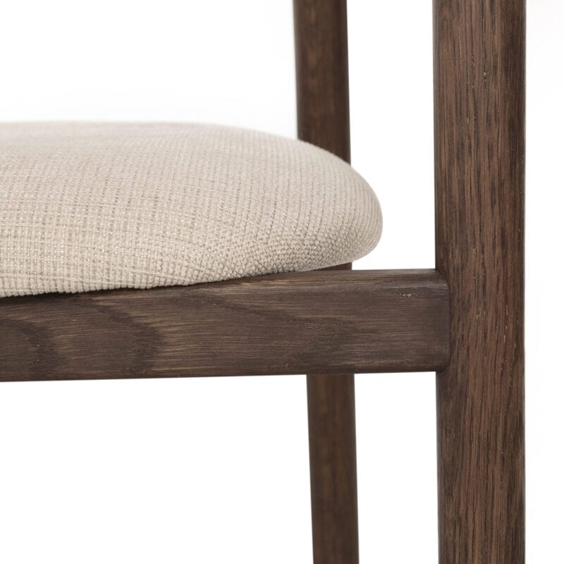 Modern Wood Dining Chair with Armrests
