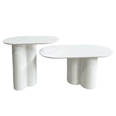 Oval Concrete Coffee Table Set – New Design