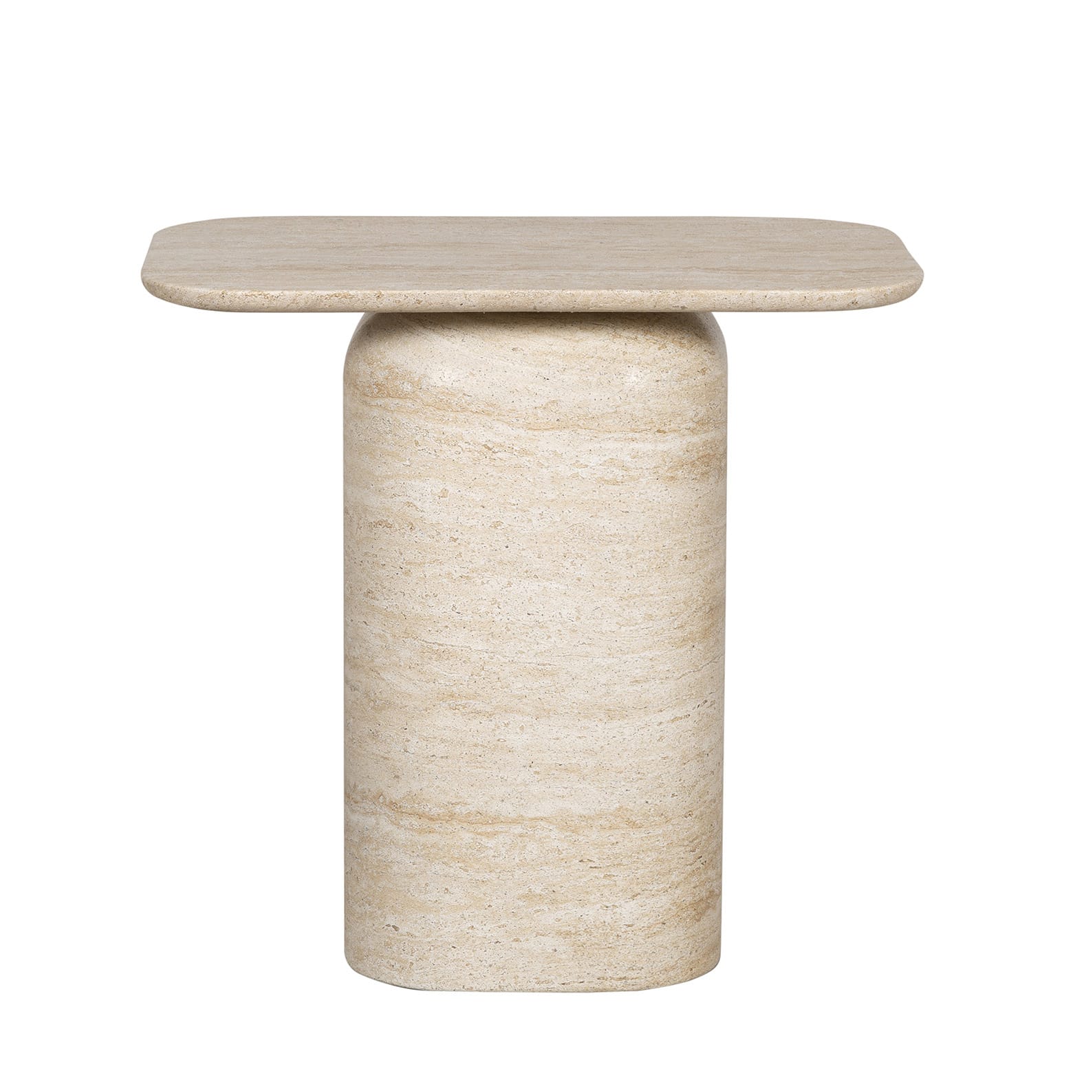 Yo Side Table Rectangle Rectangle Travertine Side Table - Aurora Craft Furniture