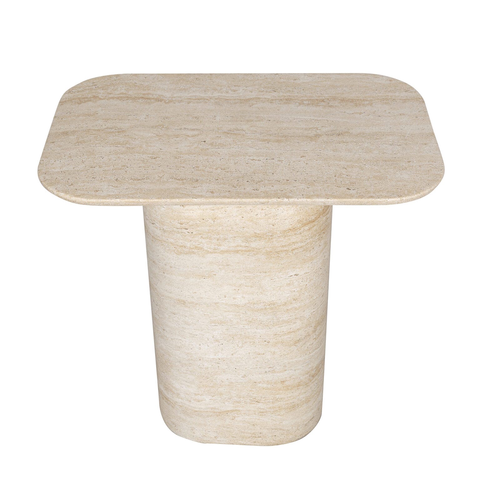Side Table Rctangle Rectangle Travertine Side Table - Aurora Craft Furniture