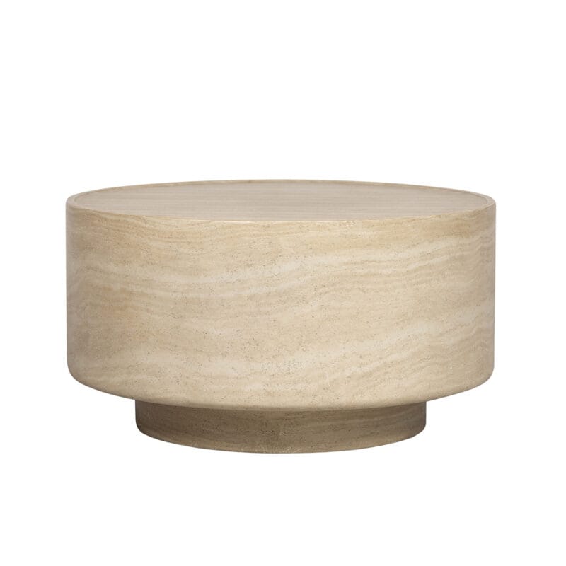 Round Dish Travertine Coffee Table