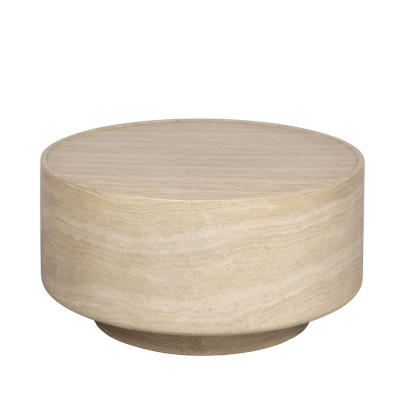 Round Dish Travertine Coffee Table