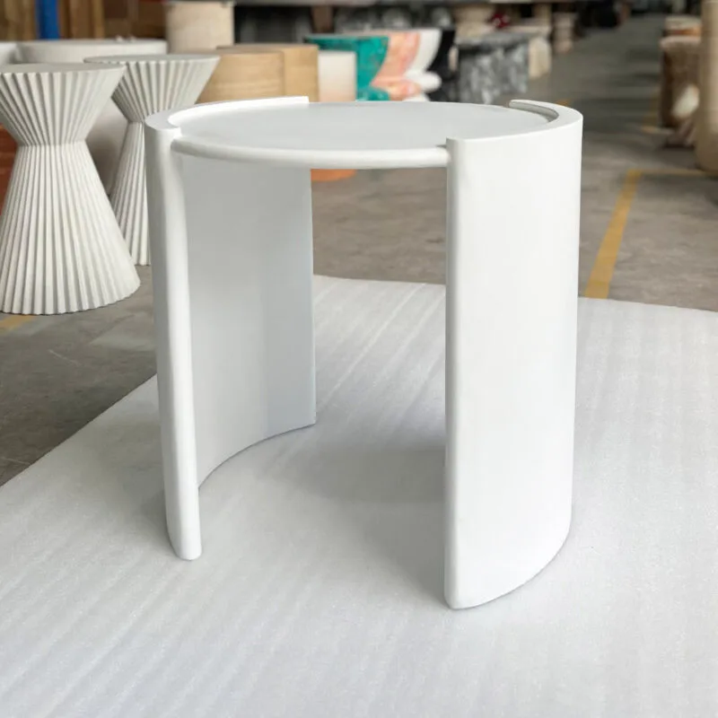 Round White Side Table
