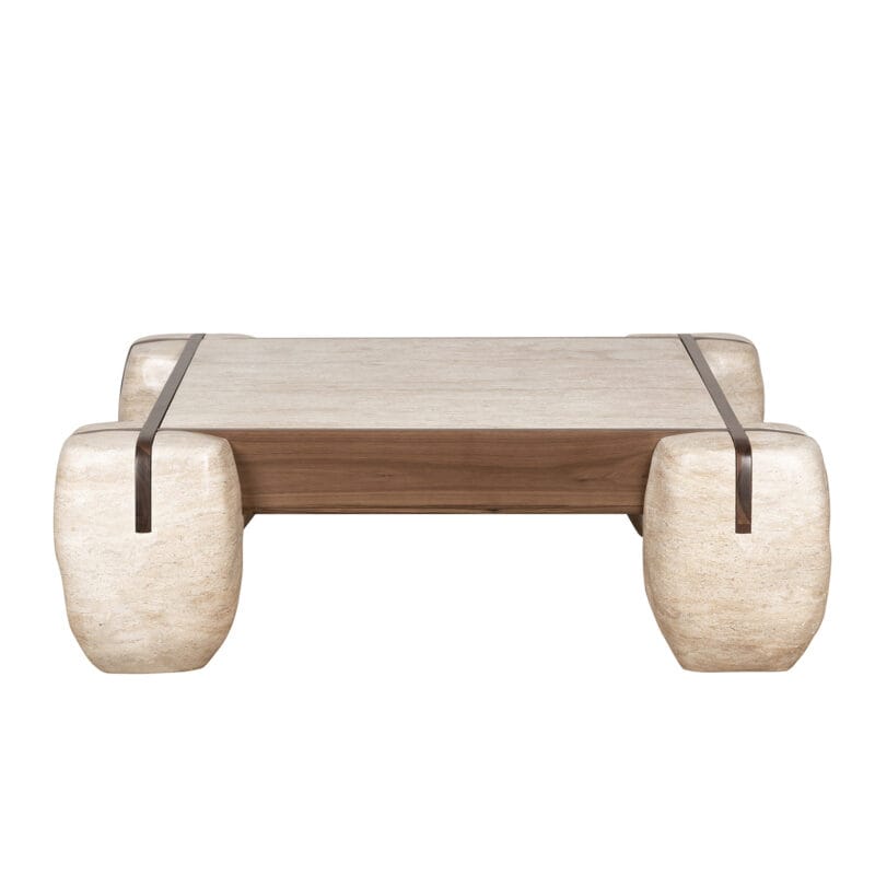 Sculptural GFRC and Hardwood Coffee Table