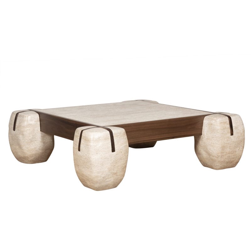 Sculptural GFRC and Hardwood Coffee Table
