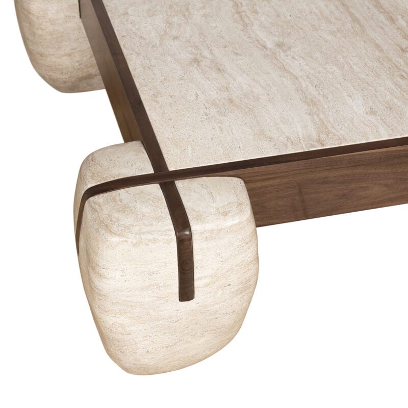 Sculptural GFRC and Hardwood Coffee Table