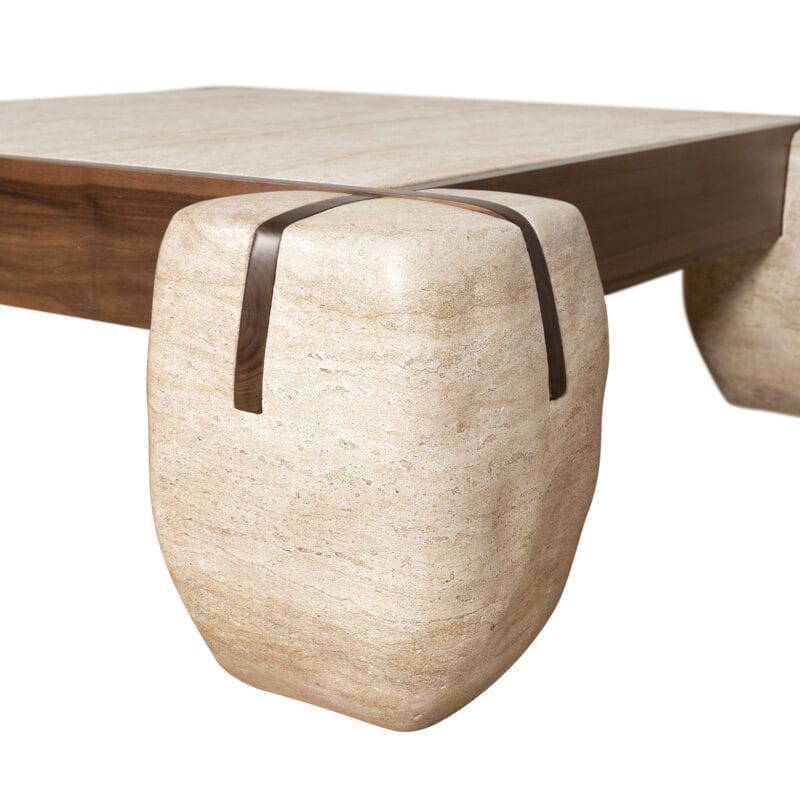 Sculptural GFRC and Hardwood Coffee Table