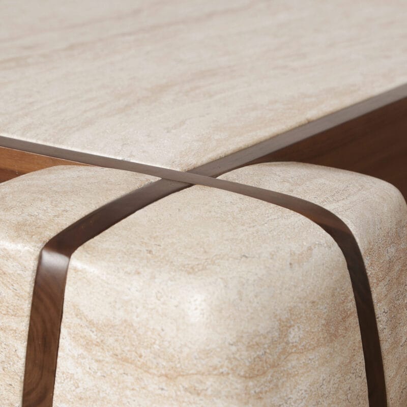 Sculptural GFRC and Hardwood Coffee Table