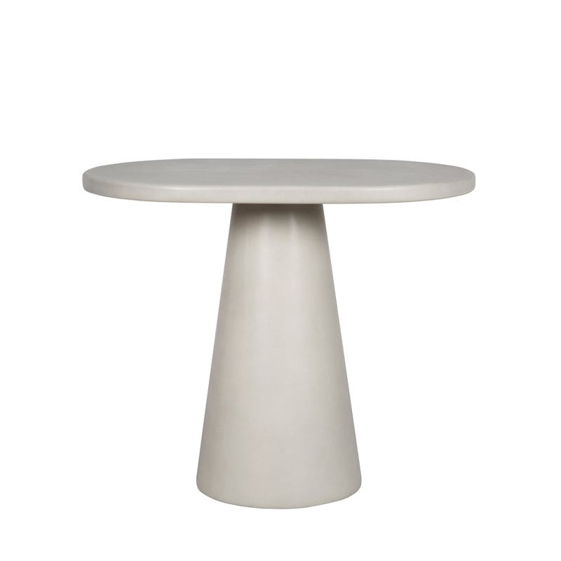 Elliptical GFRC Dining Table with Dual Tapered Pedestal Base