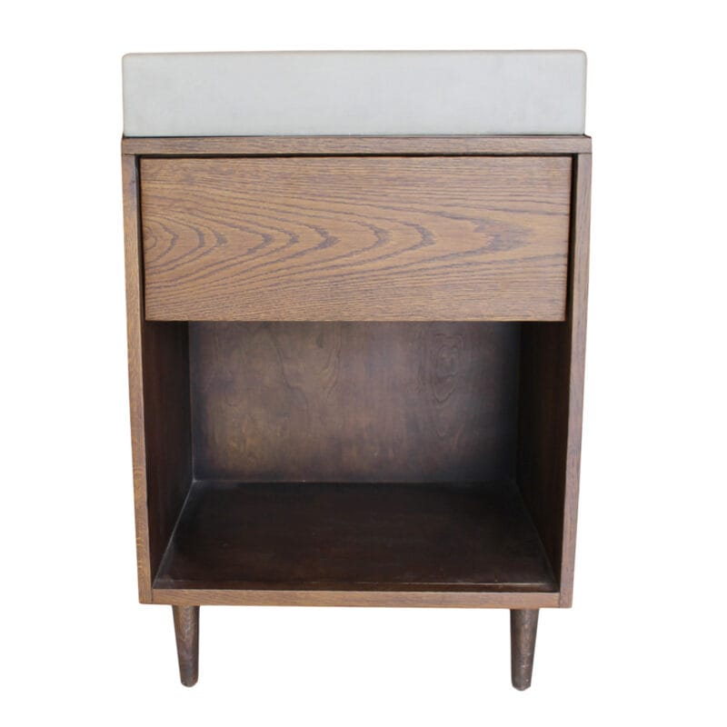 Wood Vanity And Concrete Sink